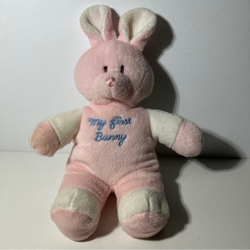 Gund Best Friends Pink Bunny Rabbit Rattle Plush  Handmade 9”
